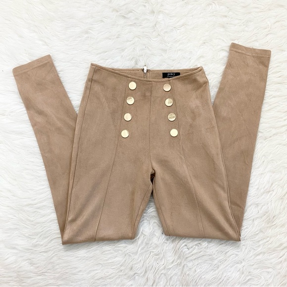privy Pants - PRIVY Tan High-Waisted Pants/leggings